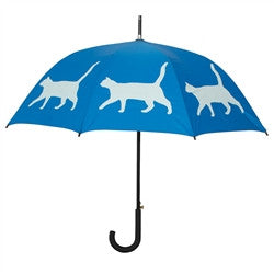 Cat Umbrella Light Blue on Blue