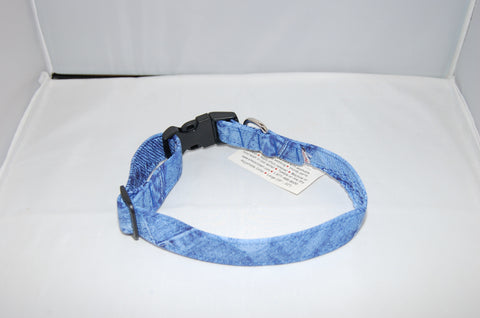 Blue Jean Print Dog Collar