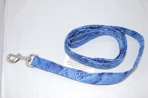 Blue Jean Print Dog Leash