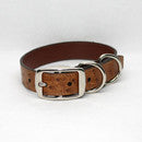 South African Ostrich Dog Collar - Antiqued Saddle