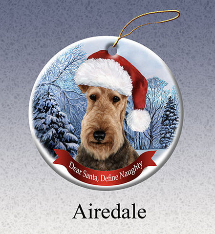 Airedale Porcelain Christmas Ornament